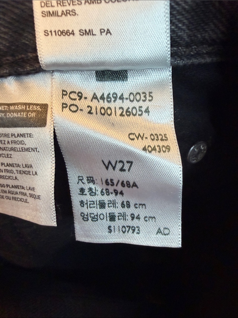 Levi’s® Icon Premium Denim Mini Skirt Faded Black Denim Button Fly Size 27 - Picture 6 of 10
